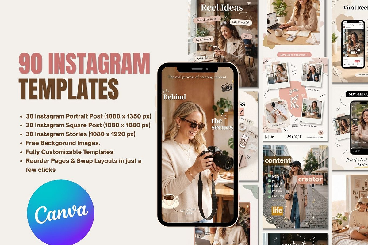 Content Creator Instagram Templates, a Social Media Template by Arslan (Photo 1 of 8)