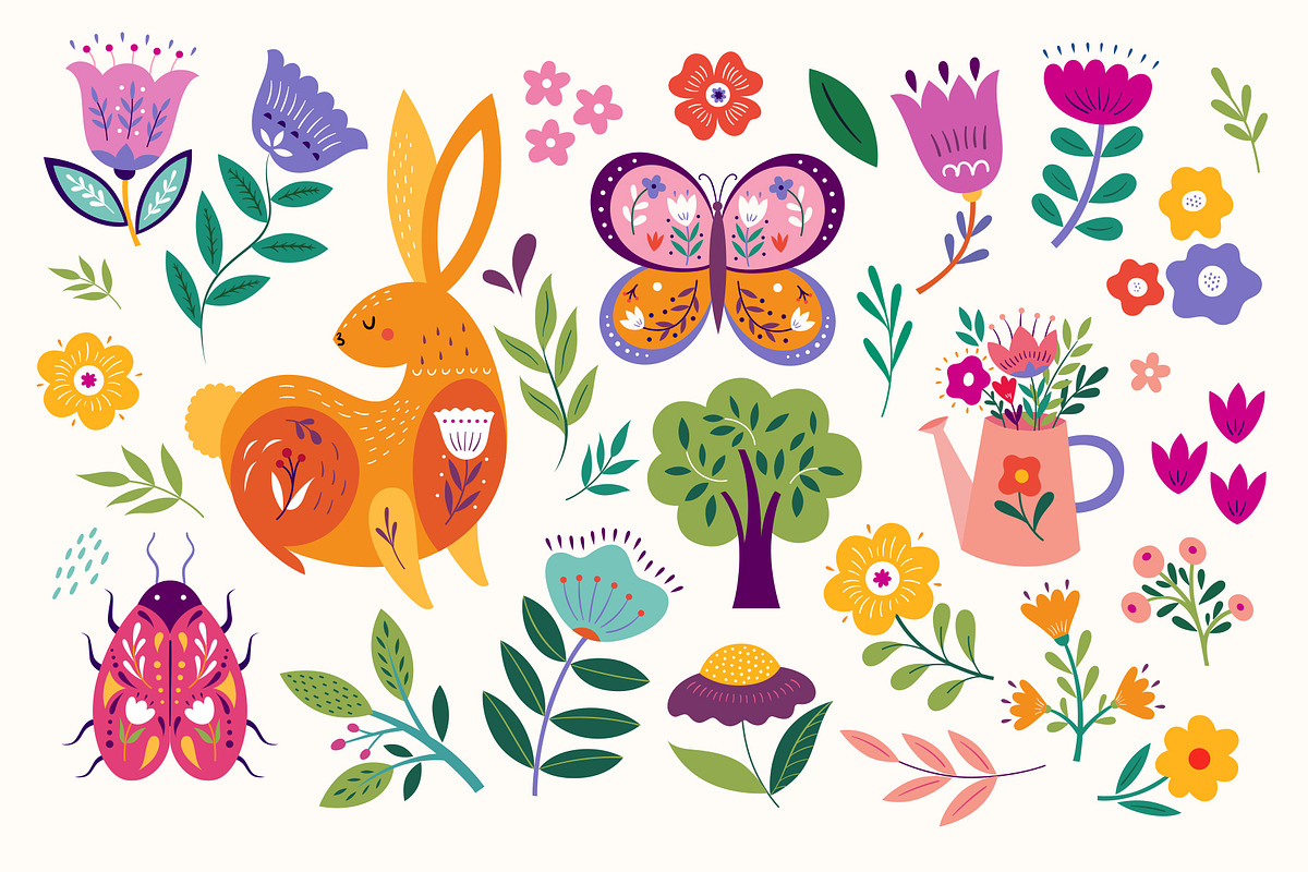 Easter spring collection, a Seasonal Illustration by MoleskoStudio ...