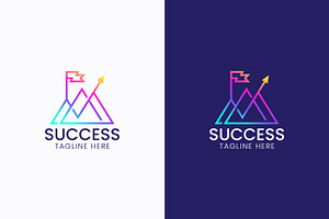 Abstract Success Logo Mountain Flag, a Branding & Logo Template by Signatoro