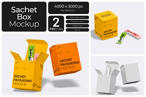 Sachet Box Mockup, a Packaging Mockup by Bartama Graphic