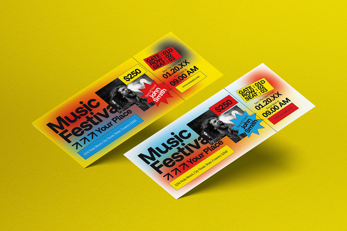 White  Music Festival Flyer Set, a Card Template by graphicook (Photo 1 of 3)
