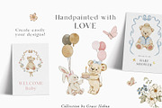 Teddy Bear & Bunny Watercolor spring, a Decorative Illustration by Grace Noboa Illustrations (Thumbnail 4 of 14)
