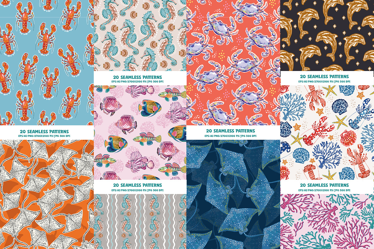 SEA MONSTERS, a Pattern Graphic by MSNTY STUDIOX (Photo 6 of 30)