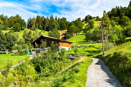 Traditional wooden houses in wengen stock photo containing switzerland and, a Nature Photo by Leonid Andronov
