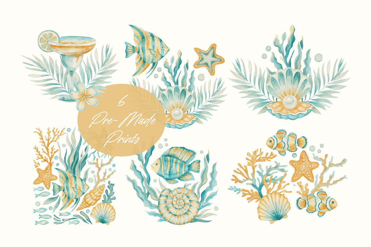 Nautical Watercolor Summer Bundle, a Seasonal Illustration by Red Ink (Photo 3 of 7)