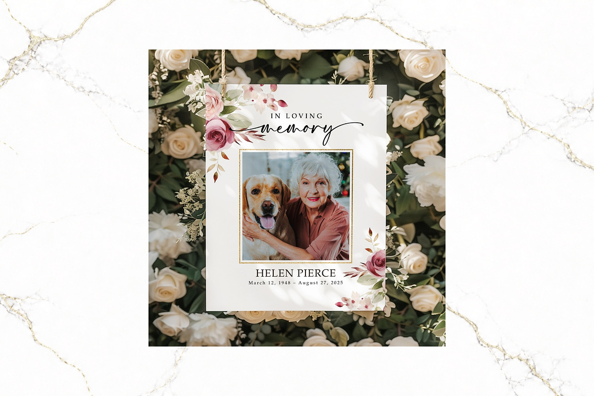 Funeral Welcome Sign Canva FR008, a Poster Template by TyphoonStudio (Photo 6 of 8)