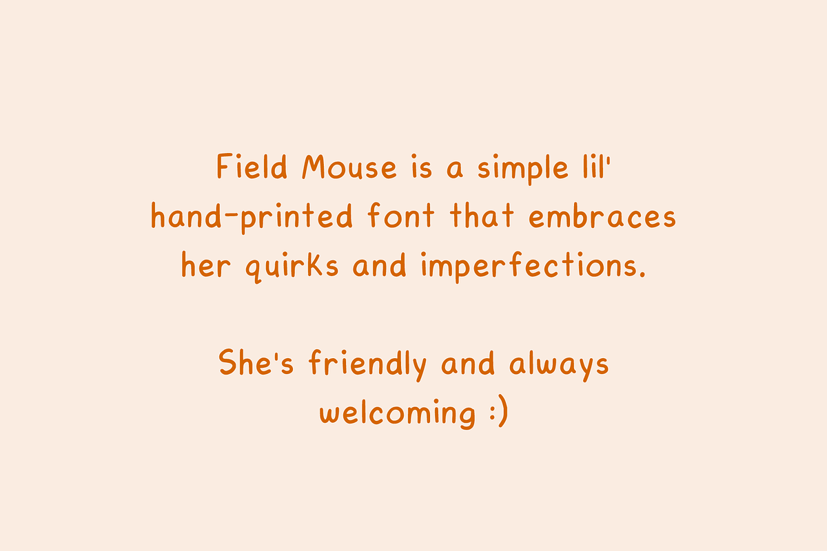 Field Mouse | A Hand-Printed Font, a Handwritten Font by Ashleigh Green Studios (Photo 4 of 8)