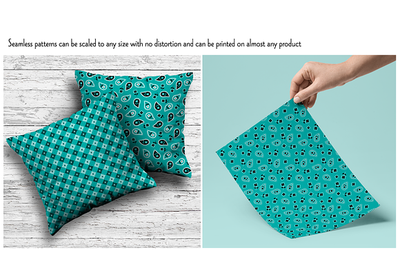 Seamless Turquoise Bandana Patterns preview 7