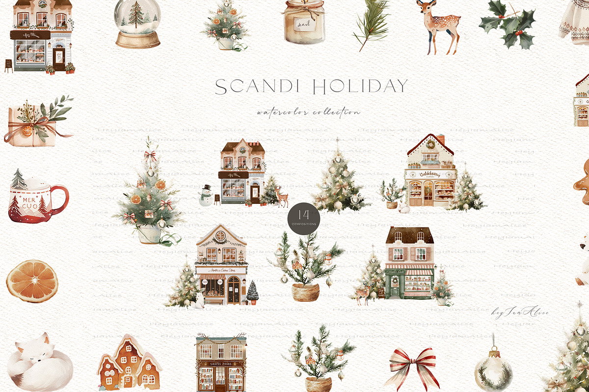 Scandinavian Christmas Holiday, a Seasonal Illustration by heyiamalice (Photo 2 of 15)