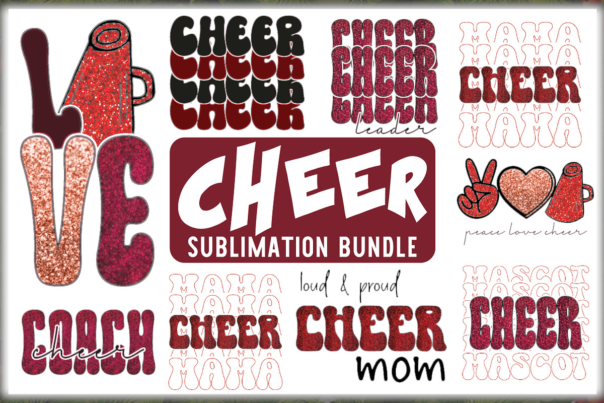Cheer Sublimation Bundle, a Graphic by OK Design (Photo 1 of 9)