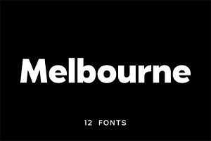 Melbourne - Geometric Font Family, a Sans Serif Font by Umitype