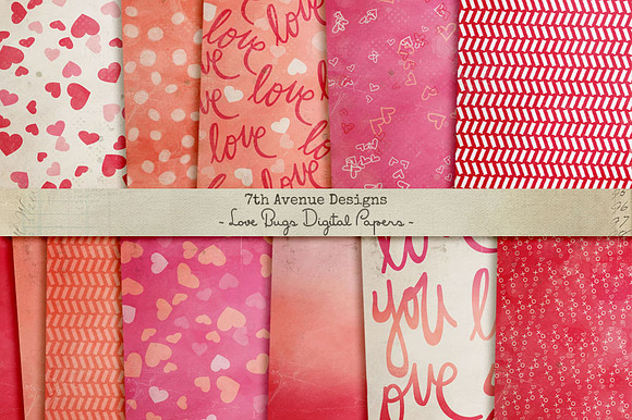 Love Bugs Digital Papers