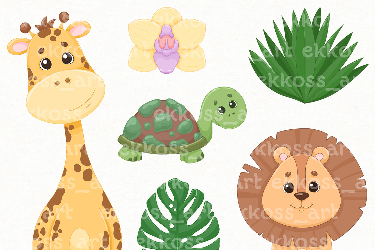 Safari Animals EPS Clipart, an Animal Illustration by ekossa_art (Photo 3 of 5)