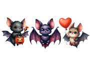 Funny Halloween Bats Clipart Bundle, an Illustration by Designworld (Thumbnail 4 of 6)