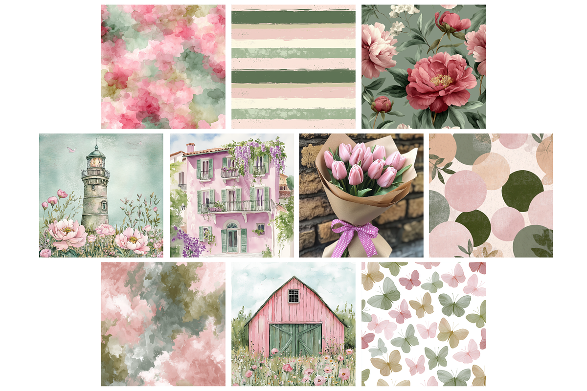Watercolor Girly Spring Backgrounds, a Graphic by NadiaTheronArt (Photo 2 of 4)
