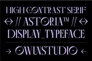 AO Astoria - Display Typeface