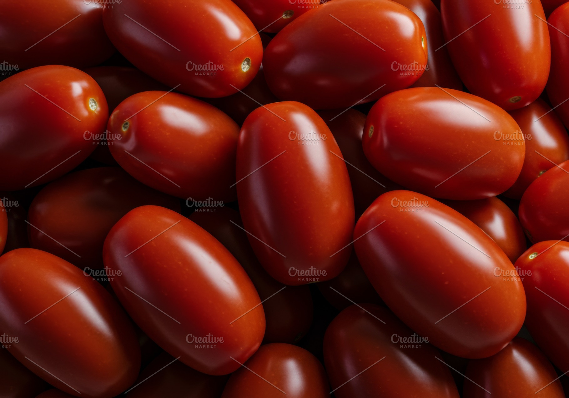 Plum tomatoes with smooth red skin, a Food & Drink Photo by professorinc