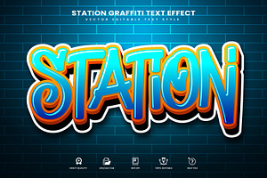 Station Graffiti Vector Text Effect