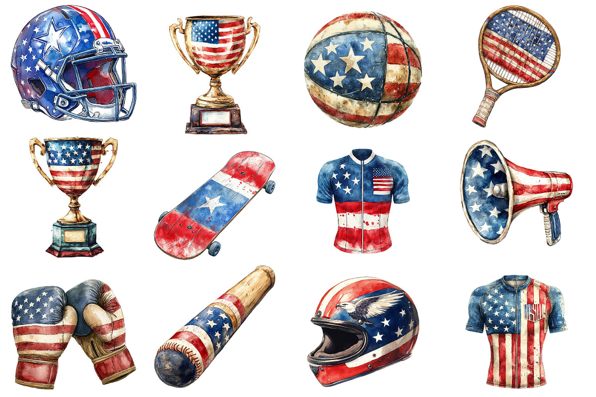 Retro Patriotic Sport PNG, an Illustration by SinaCreation (Photo 3 of 5)