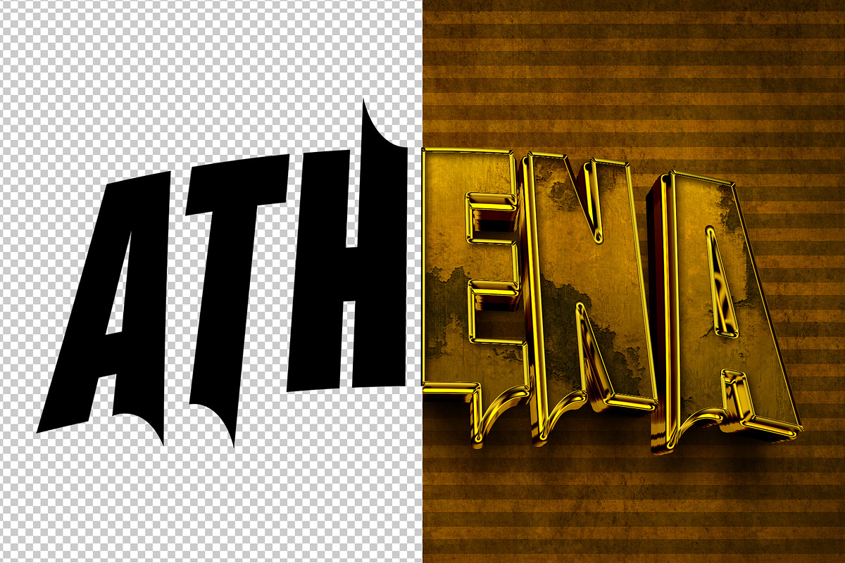 Athena 3D editable text effect, a Layer Style Add-On by Hello Muh (Photo 2 of 2)