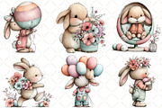 Whimsical Easter Bunny Back View Cli, an Illustration by Black Bird Studio (Thumbnail 2 of 6)