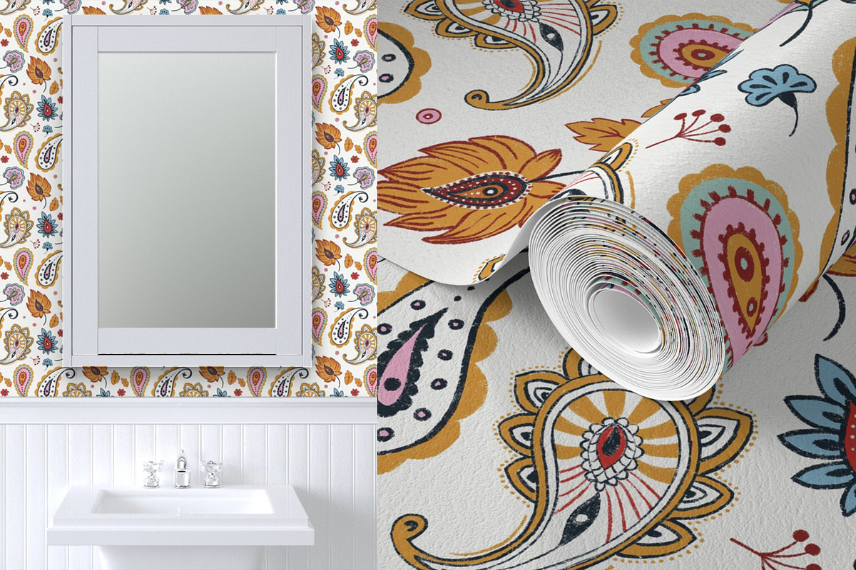 Paisley hand drawn seamless pattern, a Pattern Graphic by Naty Art (Photo 3 of 6)