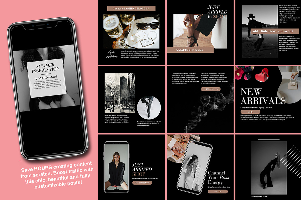 Chic Canva Instagram Templates, a Social Media Template by Spark Design (Photo 3 of 4)