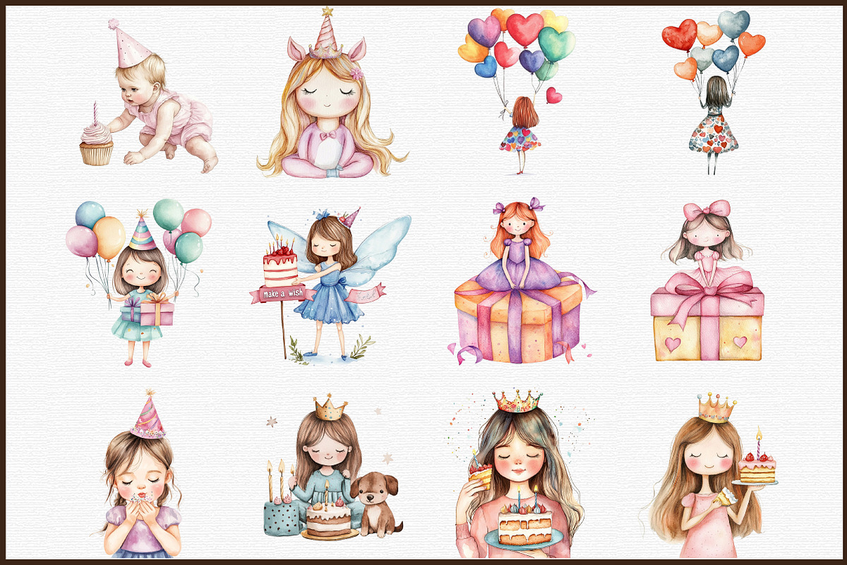 Birthday Girl Clipart, an Illustration by Sublimation Artist (Photo 3 of 6)