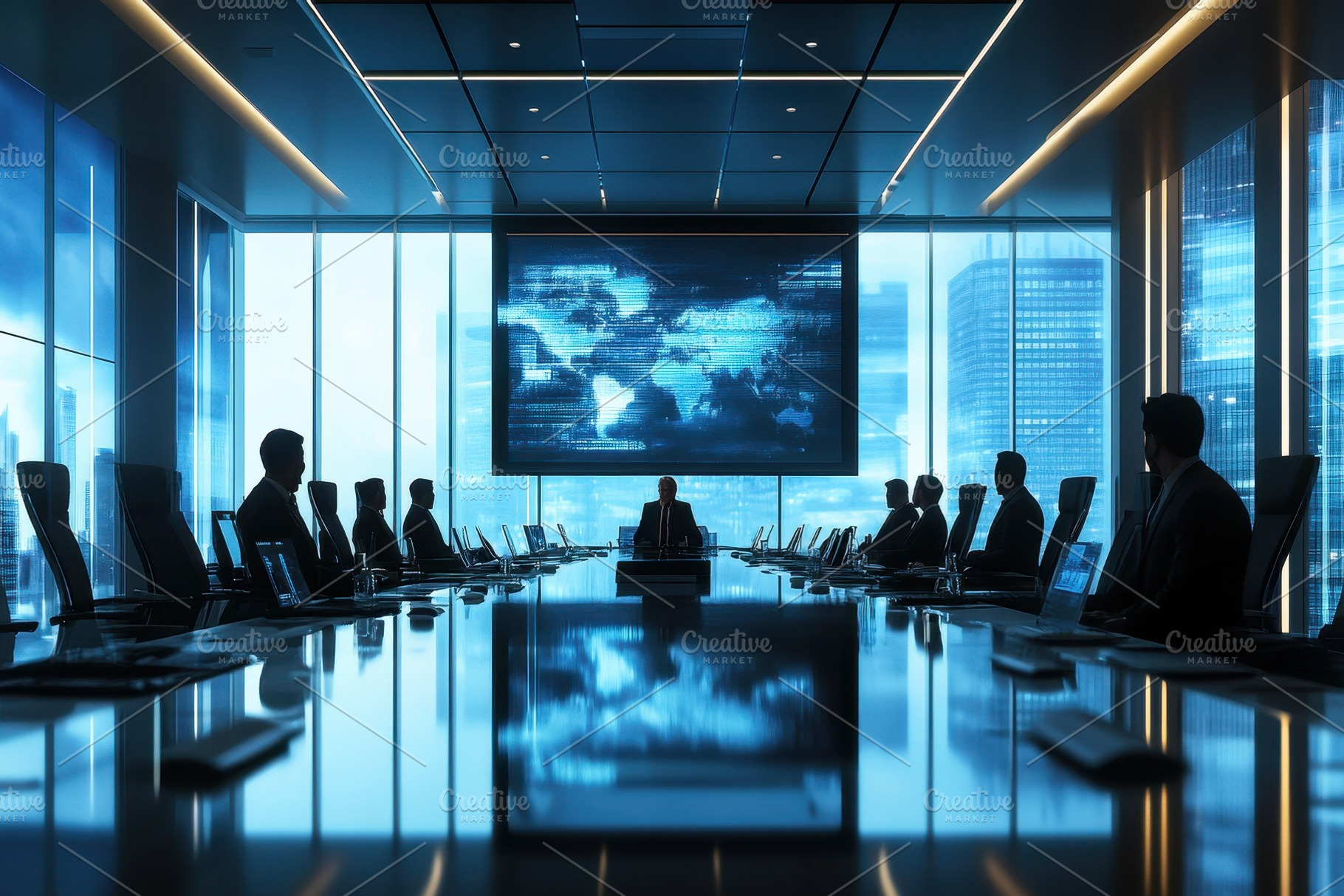 Business executives in a high tech, a Photo by Pavel_design