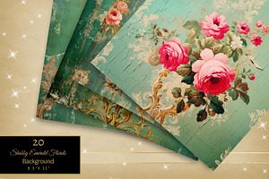 Vintage Emerald Florals Junk Journal