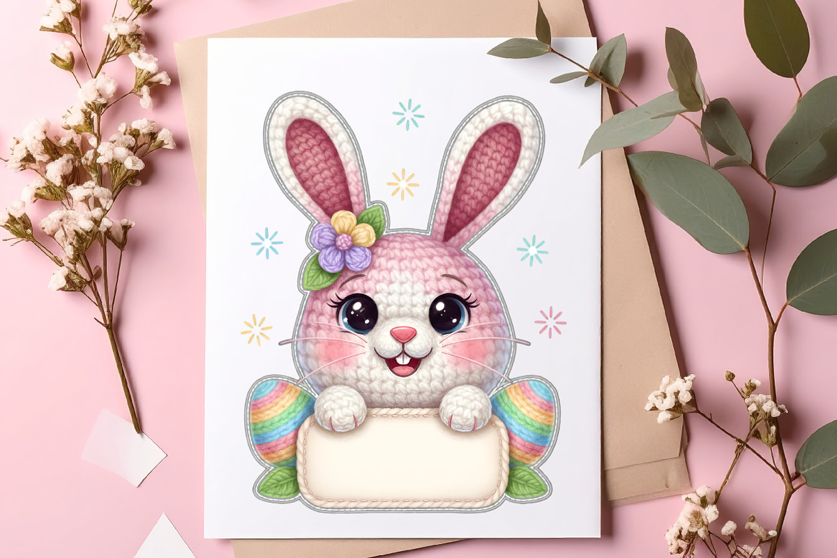 Yarn Crochet Easter Bunny PNG, an Illustration by SinaCreation (Photo 5 of 7)