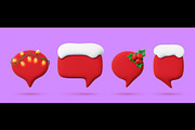 Christmas red speech bubble chat, a Seasonal Illustration by Buch&Bee (Thumbnail 2 of 3)