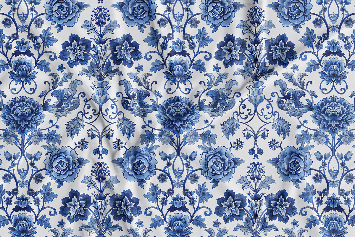 Chinoiserie Floral Seamless Pattern, a Pattern Graphic by Olya Creative (Photo 2 of 11)