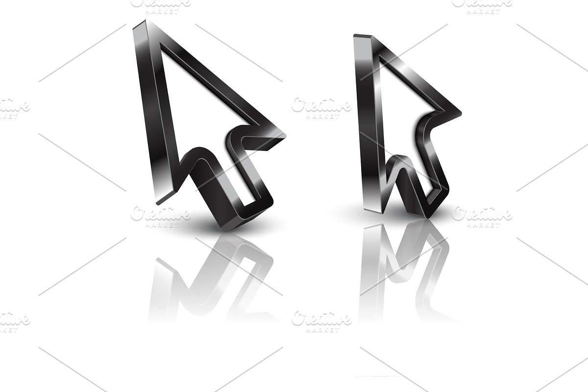 vector glossy arrow mouse pointer., an Object Illustration by piter.goskov