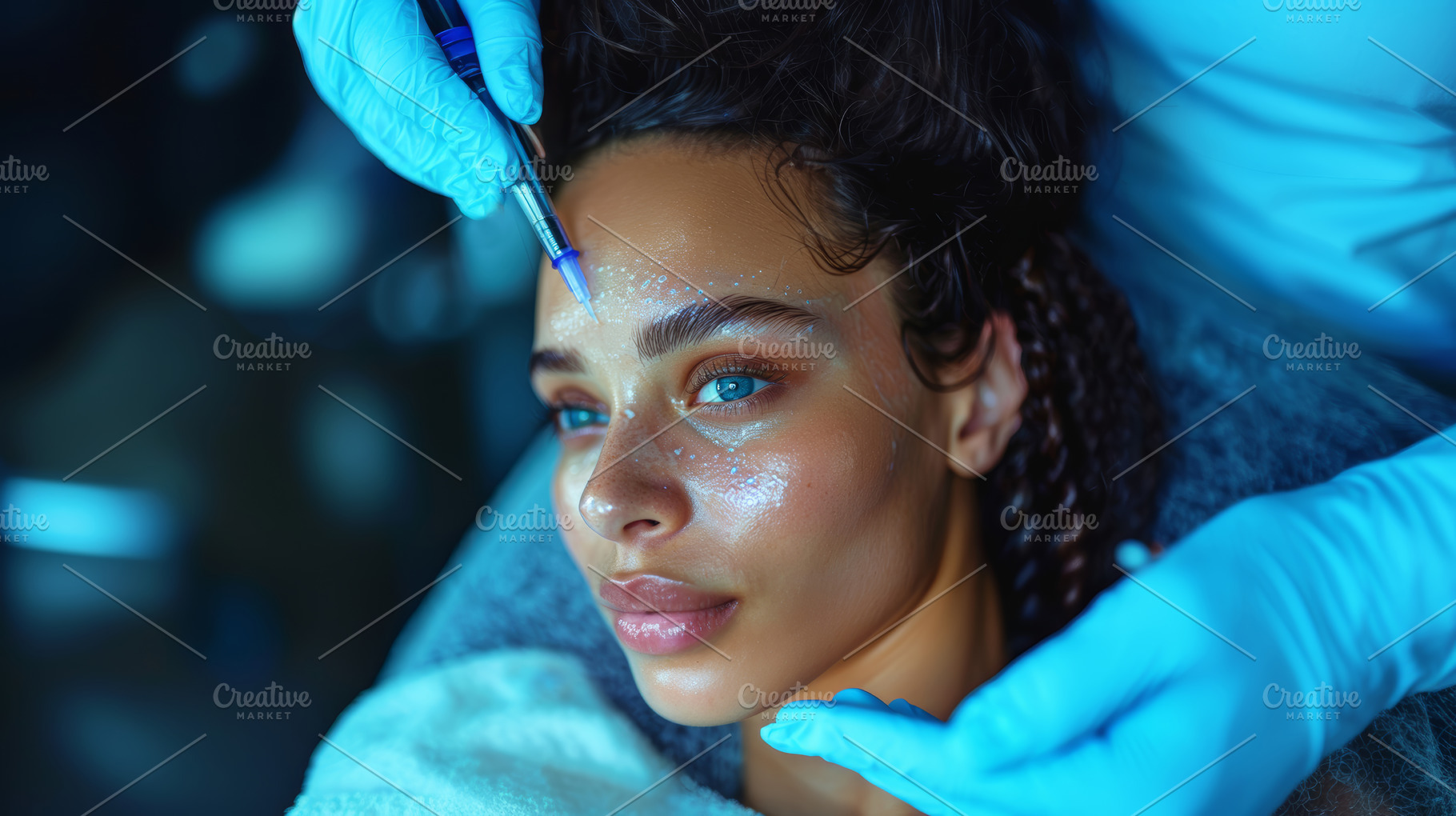 Young Woman Undergoing Oxygen Mesotherapy Treatment in High-End Clinic, a Photo by AS photostudio