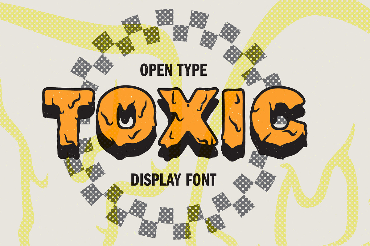 Toxic Font, a Sans Serif Font by Joshua Swain (Photo 1 of 9)