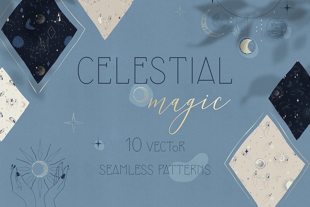 Celestial Magic Vector Patterns, a Pattern Graphic by HmarkaShop (Photo 1 of 4)