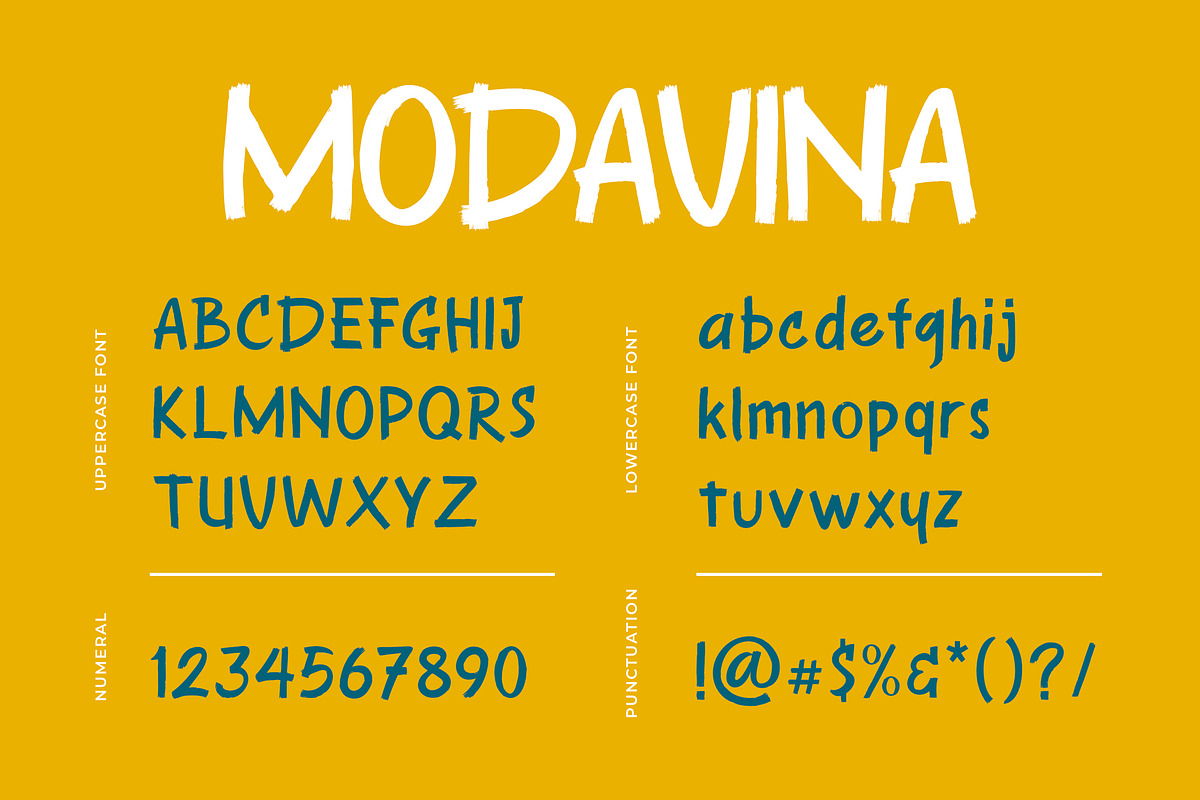 Modavina Display Brush Font preview 5