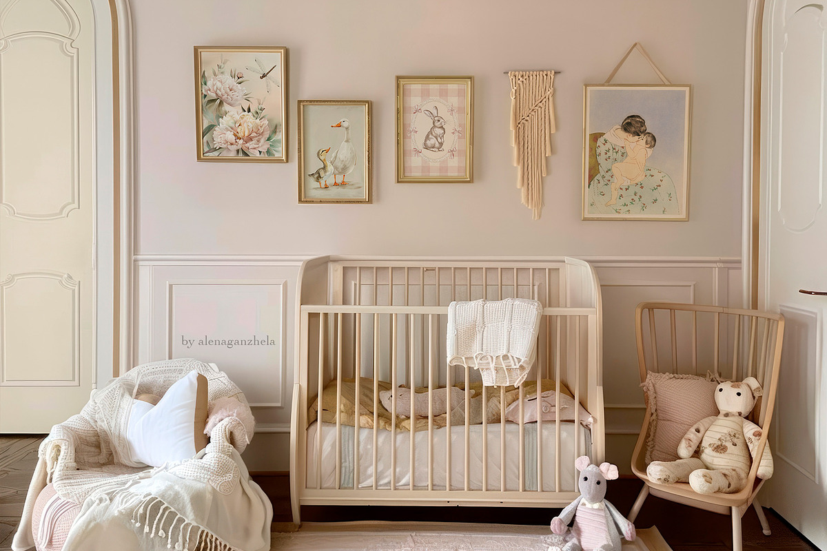 INFANT - vintage nursery art posters, a Background Graphic by alenaganzhela (Photo 8 of 8)