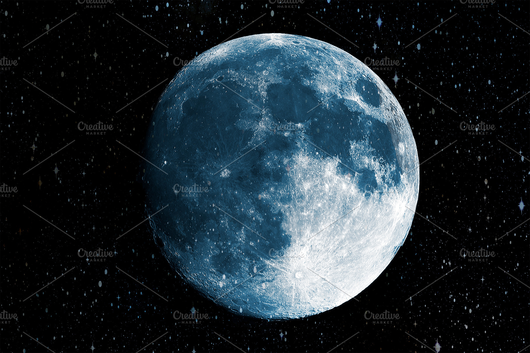 Super blue moon in the galaxy background, Elements of this image, a Nature Photo by Ministocker