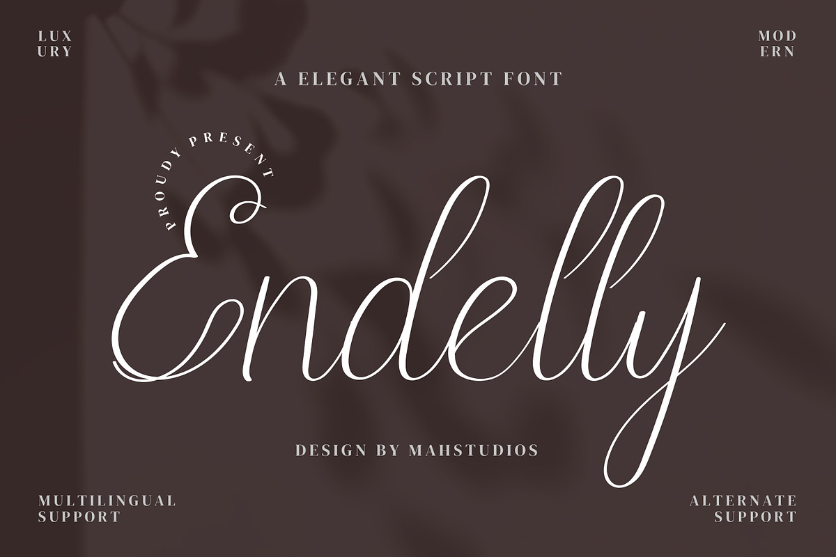 Endelly Script Fonts, a Script Font by mahstudios (Photo 1 of 15)