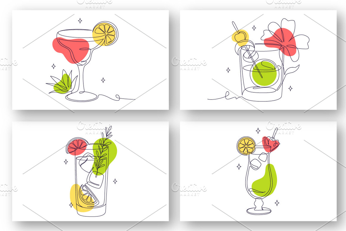 6 Cocktail Vector Illustration, a Food Illustration by denayunebgt (Photo 2 of 3)