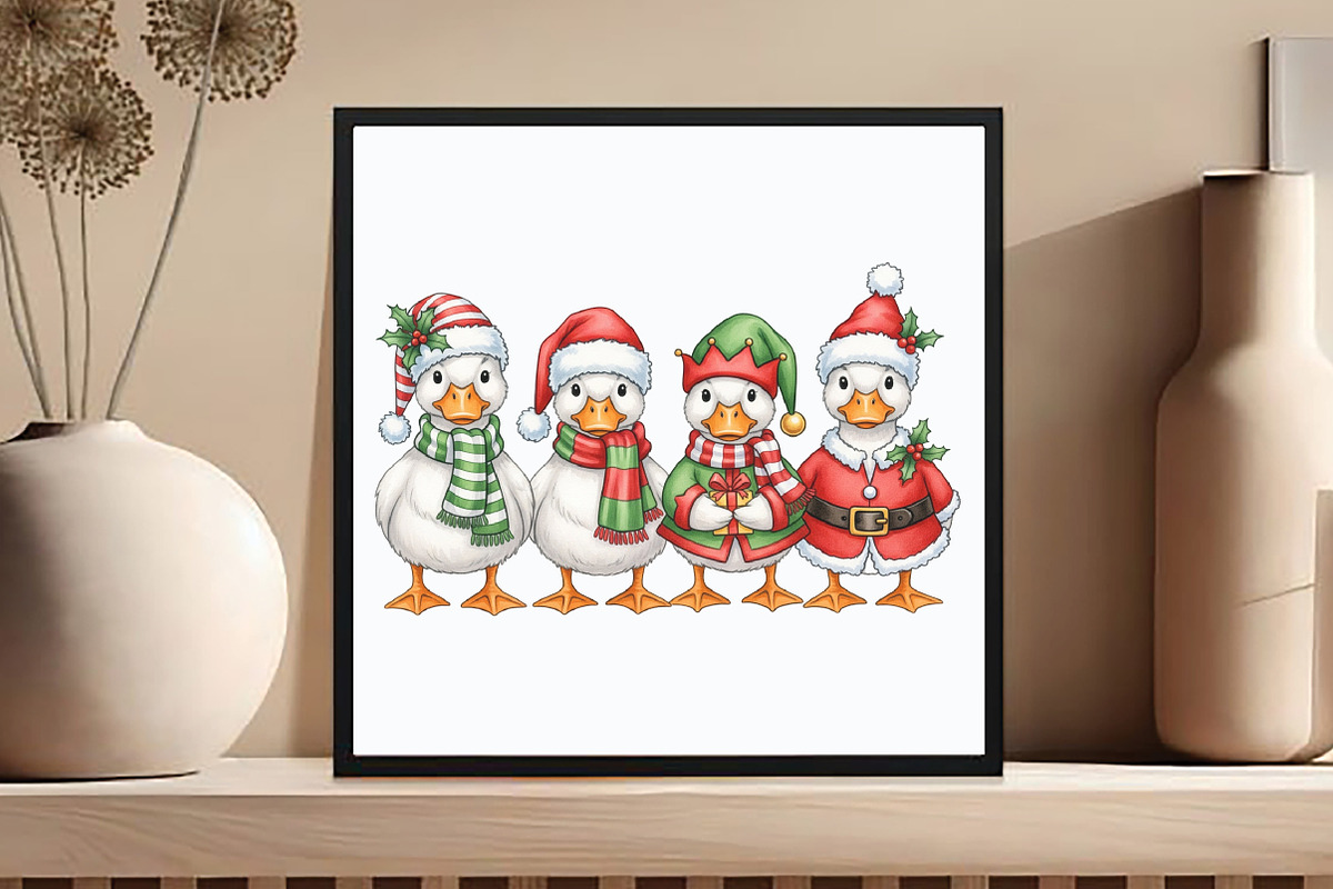 Christmas Chickens PNG Clipart, an Illustration by DreamCafeArt (Photo 2 of 6)