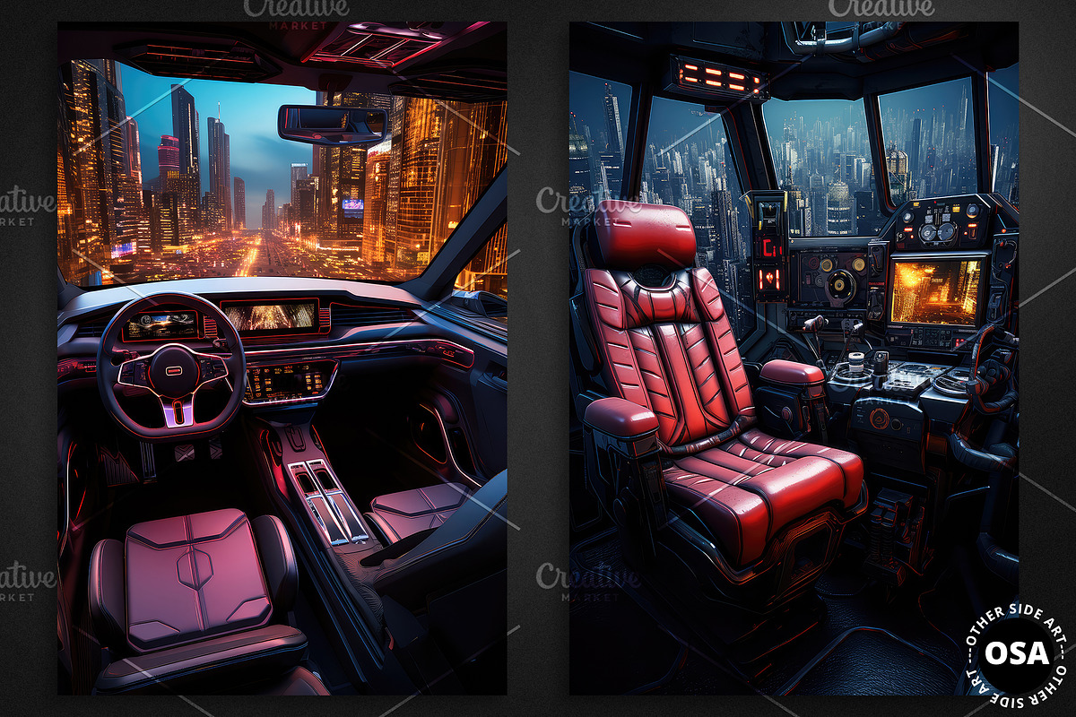 Cyberpunk Vehicle Interior Poster, a Background Graphic by Other Side Art (Photo 3 of 5)