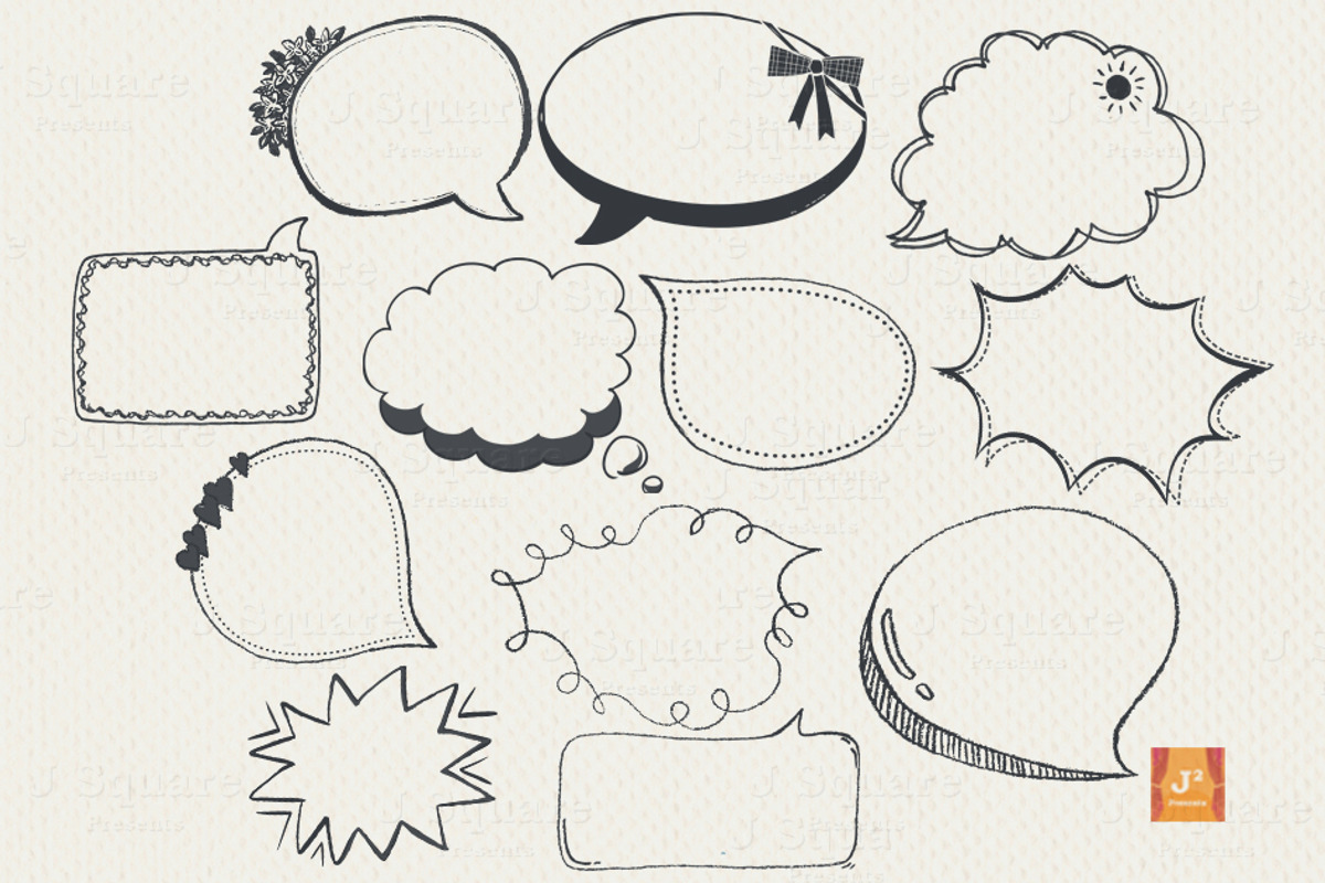 Chalkboard Text Balloons Vector+PNG preview 3