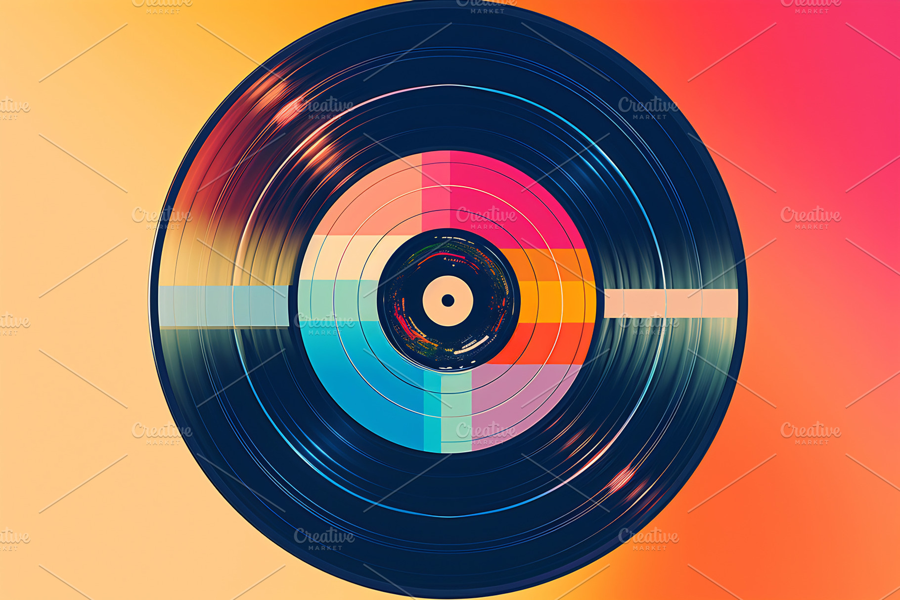 Colorful vinyl record design, a Photo by Beautiful things