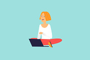 People with computers and laptops, a Person Illustration by Podis (Thumbnail 4 of 9)