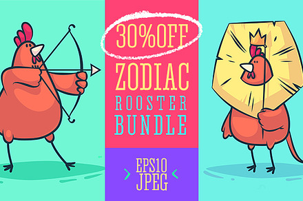 30 OFF - Rooster Zodiac set