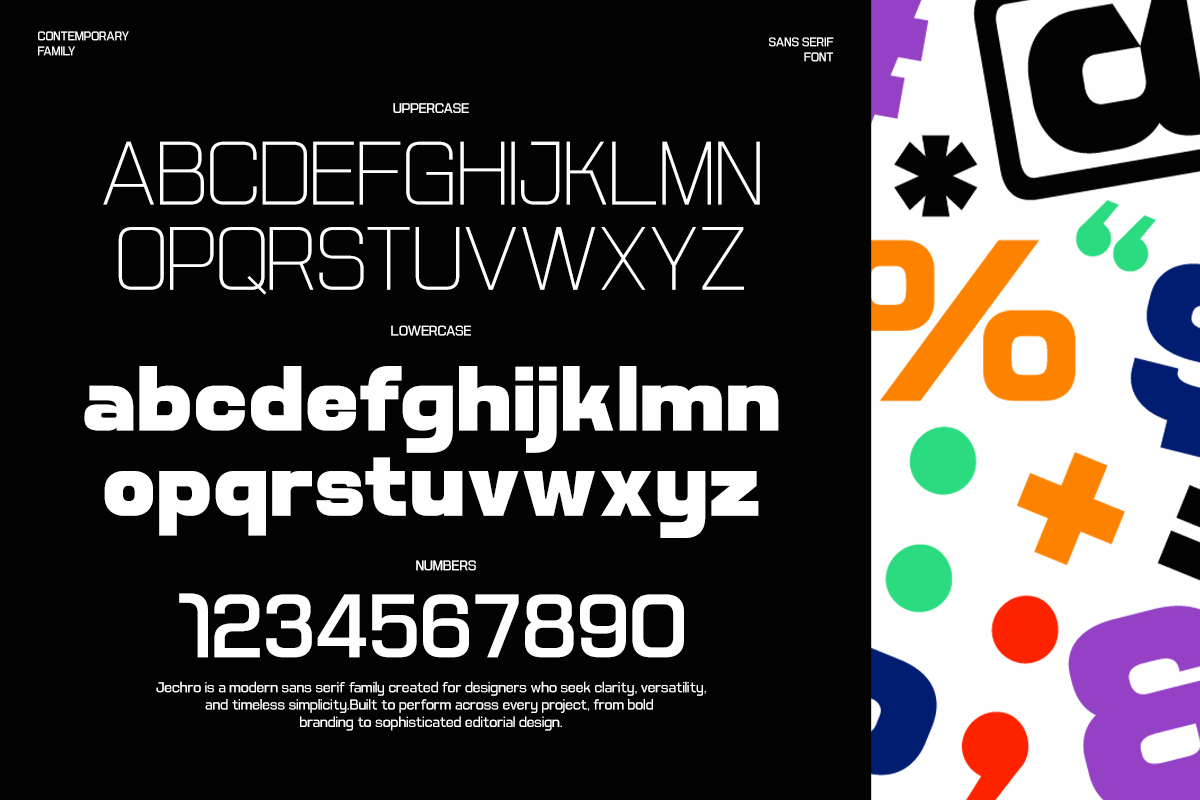 Jechro - Modern Geometric Family, a Sans Serif Font by Say Studio (Photo 9 of 10)