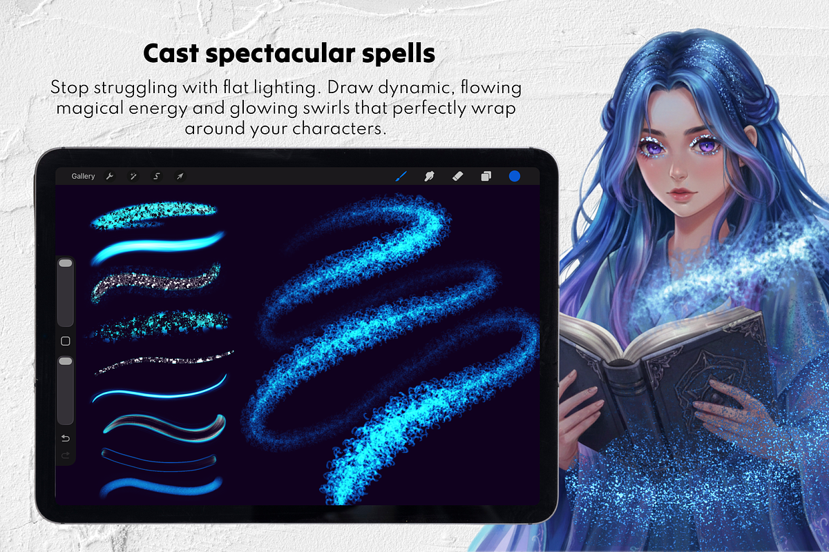 70 Glitter & Shimmer Procreate Brush, a Brush Add-On by Selentaori Studio (Photo 8 of 10)